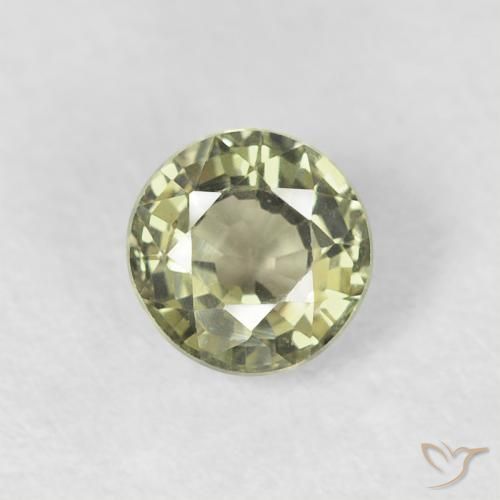 0.57ct 자연스러운 미디엄 그린 사파이어, 둥근, VVS-VS