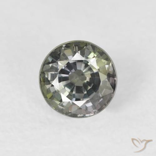 0.59ct 자연스러운 회녹색 사파이어, 둥근, VVS-VS