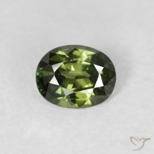 0.48ct 자연스러운 Medium Light Green 사파이어, 타원형, VVS-VS