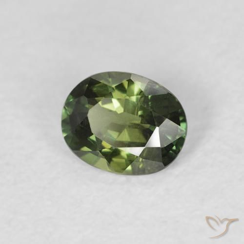 0.48캐럿 천연 Medium Light Green 사파이어, 타원형, VVS-VS