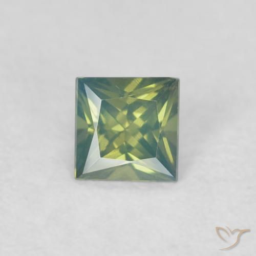 0.30ct 자연스러운 딥그린 사파이어, 정사각형, VVS-VS