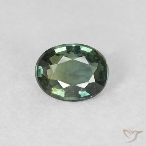 0.35ct 자연스러운 회녹색 사파이어, 타원형, VVS-VS