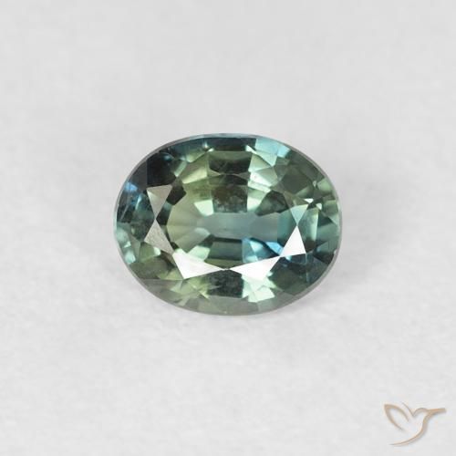 0.42ct 자연스러운 청록색 사파이어, 타원형, VVS-VS