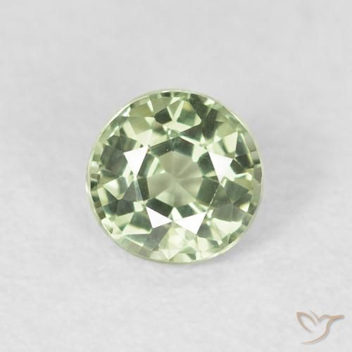 0.61ct 자연스러운 매우 밝은 녹색 사파이어, 둥근, VVS-VS