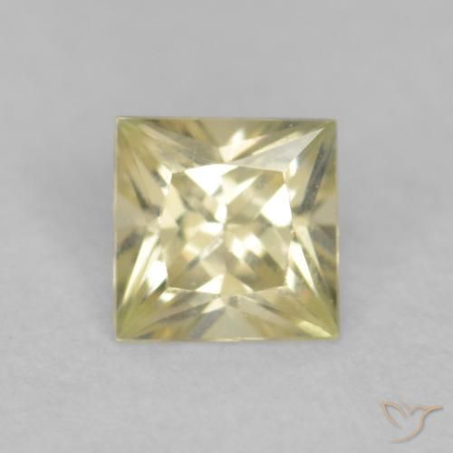 0.20ct 자연스러운 담황색 사파이어, 정사각형, VVS