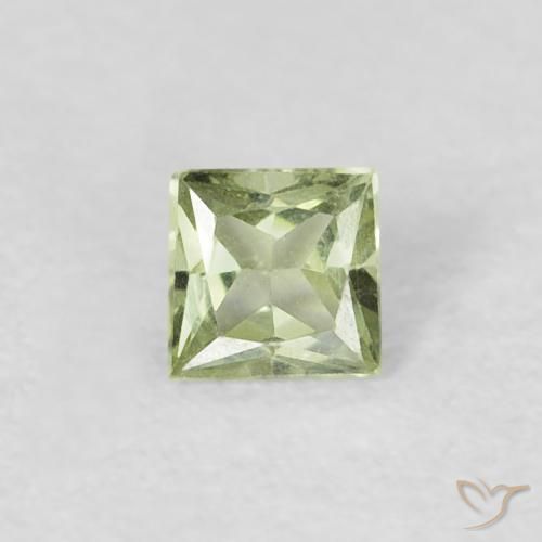 0.17ct 자연스러운 페일 페어 그린 사파이어, 정사각형, VVS