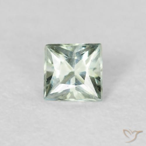 0.19ct 자연스러운 청록색 사파이어, 정사각형, VVS, Photo A