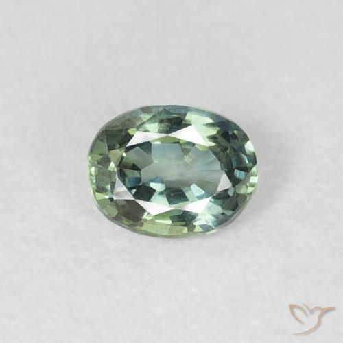 0.30ct 자연스러운 연한 초록색 사파이어, 타원형, VVS
