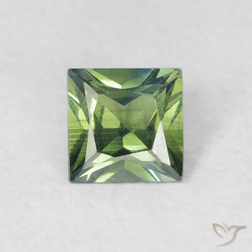 0.35ct 자연스러운 황록색 사파이어, 정사각형, VVS-VS