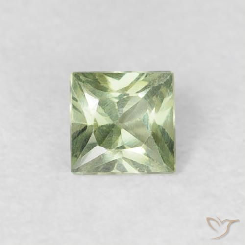 0.18ct 자연스러운 매우 밝은 녹색 사파이어, 정사각형, VVS-VS