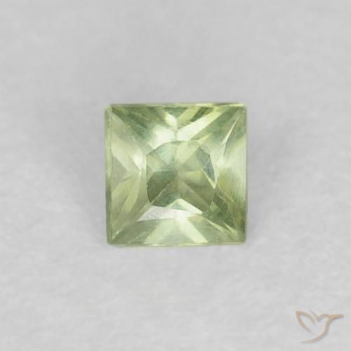0.19ct 자연스러운 페일 페어 그린 사파이어, 정사각형, VVS-VS