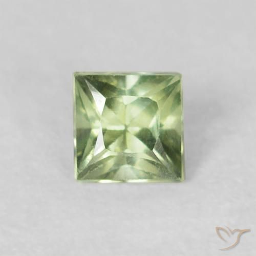 0.21ct 자연스러운 미디엄 그린 사파이어, 정사각형, VVS-VS