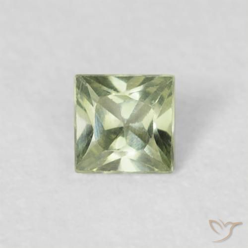0.18ct 자연스러운 연한 초록색 사파이어, 정사각형, VVS-VS