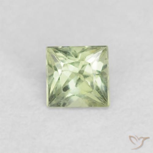 0.23ct 자연스러운 매우 밝은 세이지 그린 사파이어, 정사각형, VVS-VS