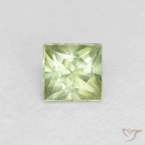 0.22ct 자연스러운 따뜻한 녹색 사파이어, 정사각형, VVS-VS