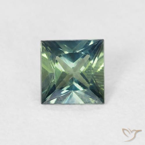 0.40ct 자연스러운 미디엄 블루 그린 사파이어, 정사각형, VS