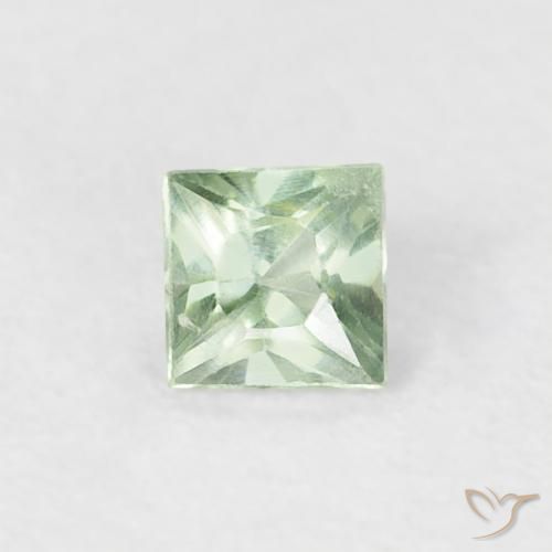 0.24ct 자연스러운 연한 초록색 사파이어, 정사각형, VS