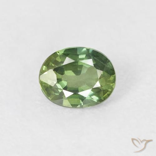 0.35ct 자연스러운 딥그린 사파이어, 타원형, VS