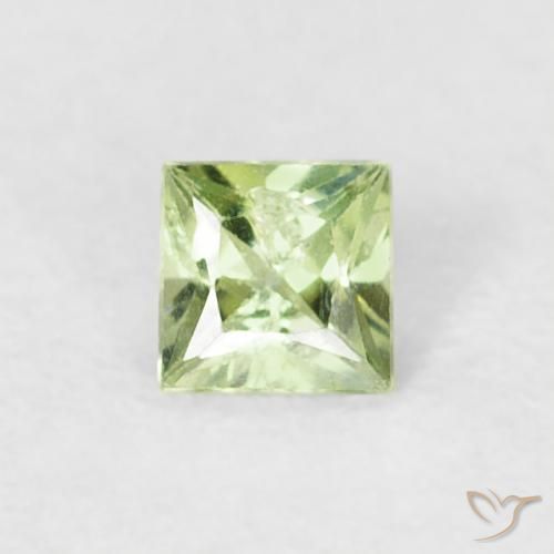 0.19ct 자연스러운 미디엄 그린 사파이어, 정사각형, VS