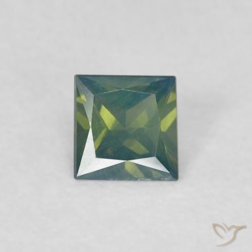 0.32ct 자연스러운 딥그린 사파이어, 정사각형, VS
