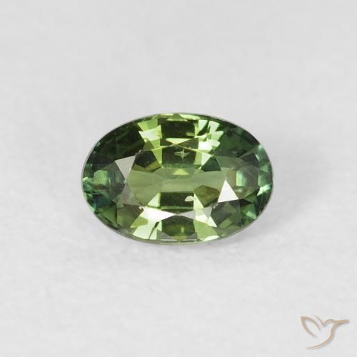 0.72ct 자연스러운 Medium Dark-Green 사파이어, 타원형, VS