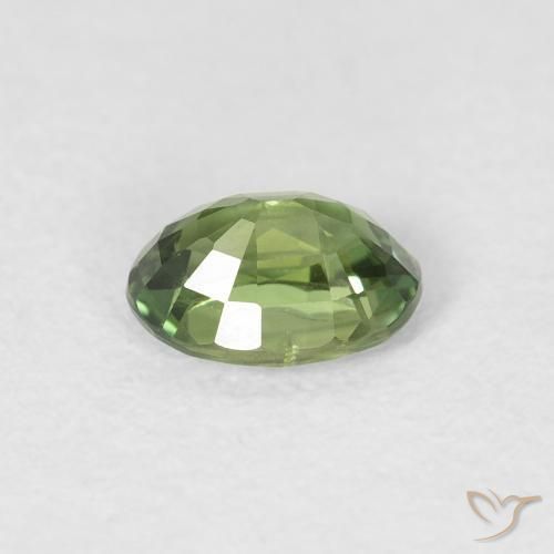 0.72캐럿 천연 Medium Dark-Green 사파이어, 타원형, VS