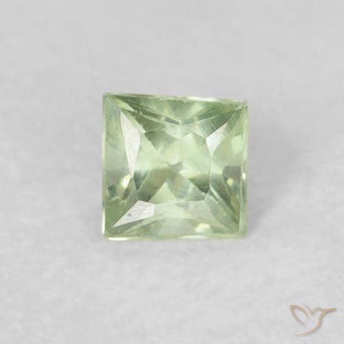 0.21ct 자연스러운 밝은 노란색 녹색 사파이어, 정사각형, VS