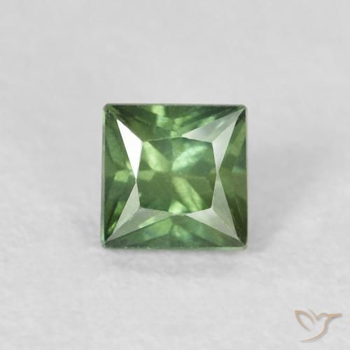 0.40ct 자연스러운 딥그린 사파이어, 정사각형, VS