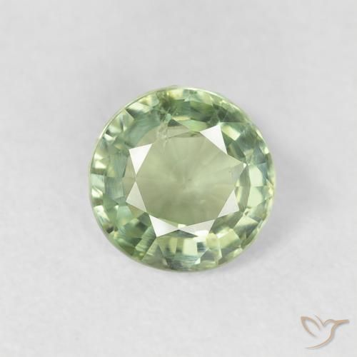 0.72ct 자연스러운 연한 초록색 사파이어, 둥근, VS