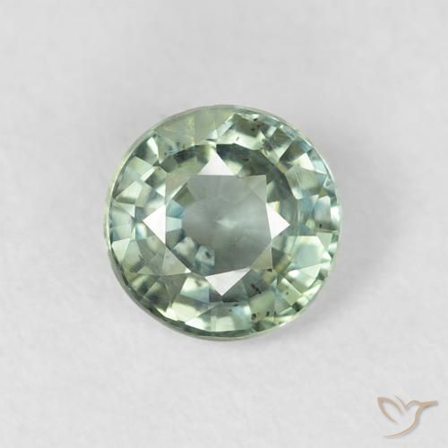 0.79ct 자연스러운 흙빛 녹색 사파이어, 둥근, VS