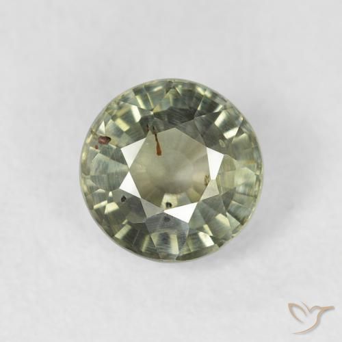 0.95ct 자연스러운 미디엄 그린 사파이어, 둥근, VS-SI, Photo A