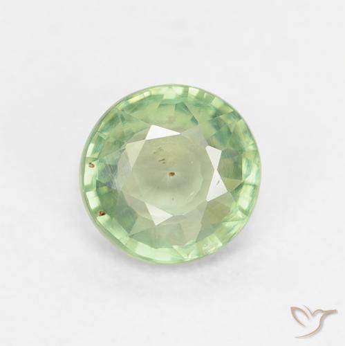 0.81ct 자연스러운 미디엄 그린 사파이어, 둥근, VS
