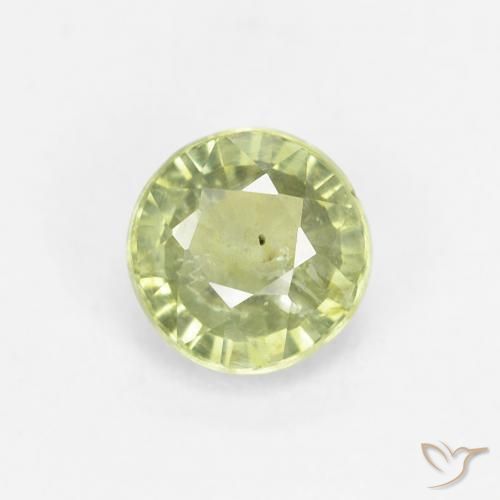 0.71ct 자연스러운 라임 그린 사파이어, 둥근, VS