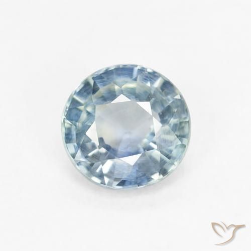 0.70ct 자연스러운 옅은 파란색 사파이어, 둥근, VS