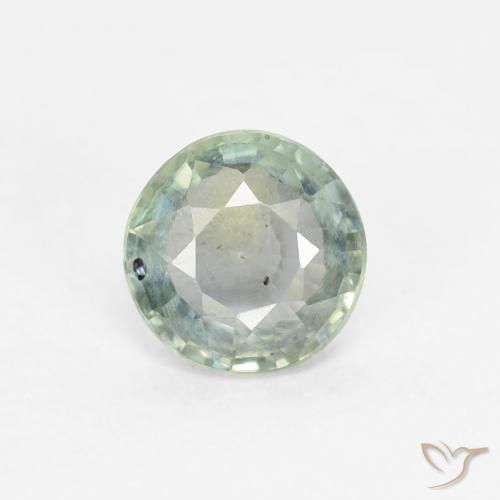 0.59ct 자연스러운 미디엄 그린 사파이어, 둥근, VS