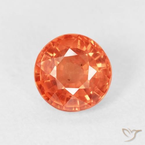 0.87ct 자연스러운 붉은 오렌지 사파이어, 둥근, VS
