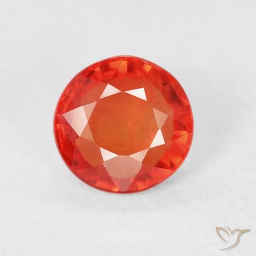 0.73ct 자연스러운 붉은 오렌지 사파이어, 둥근, VS