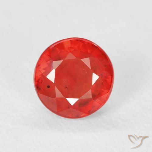 0.82ct 자연스러운 밝은 빨간색 사파이어, 둥근, VS