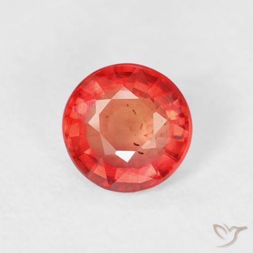 0.61ct 자연스러운 밝은 빨간색 사파이어, 둥근, VS