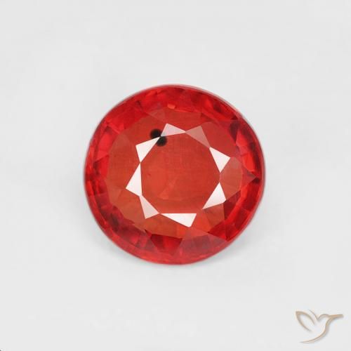 0.73ct 자연스러운 밝은 빨간색 사파이어, 둥근, VS