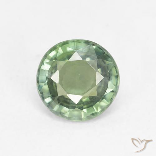 0.80ct 자연스러운 라이트 포레스트 그린 사파이어, 둥근, VS