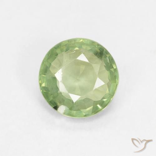 0.89ct 자연스러운 라임 그린 사파이어, 둥근, VS