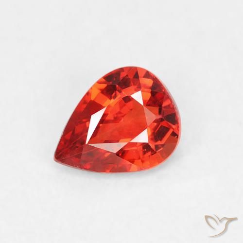0.40ct 자연스러운 미디엄 레드 사파이어, 배 모양, VVS-VS