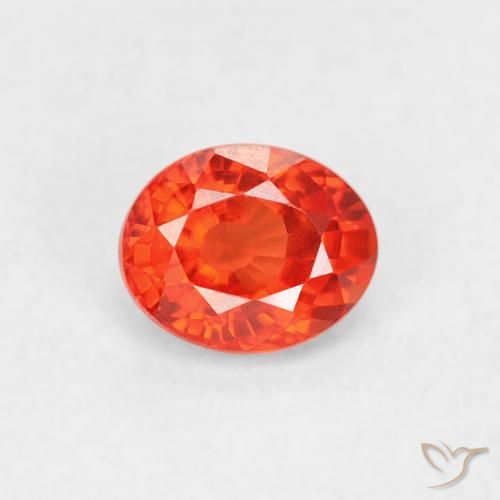 0.47ct 자연스러운 미디엄 레드 사파이어, 타원형, VVS