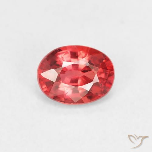 0.41ct 자연스러운 미디엄 레드 사파이어, 타원형, VVS