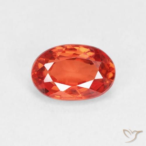 0.76ct 자연스러운 붉은 오렌지 사파이어, 타원형, VVS-VS