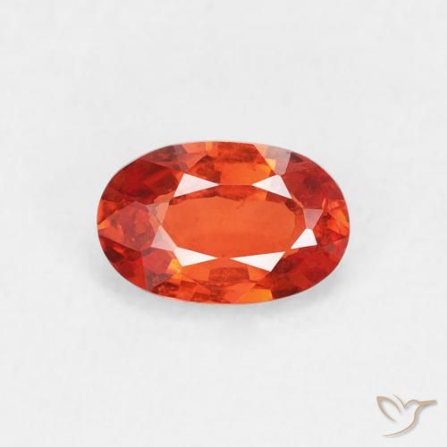 0.56ct 자연스러운 붉은 오렌지 사파이어, 타원형, VVS-VS