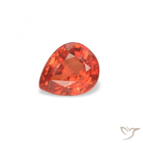 0.51ct 자연스러운 따뜻한 오렌지 사파이어, 배 모양, VS