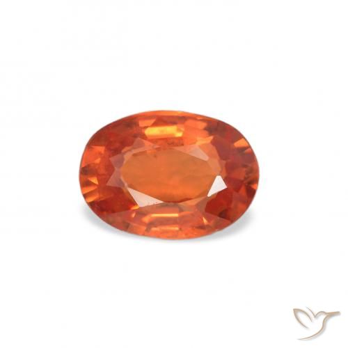 0.46ct 자연스러운 미디엄 오렌지 사파이어, 타원형, VS