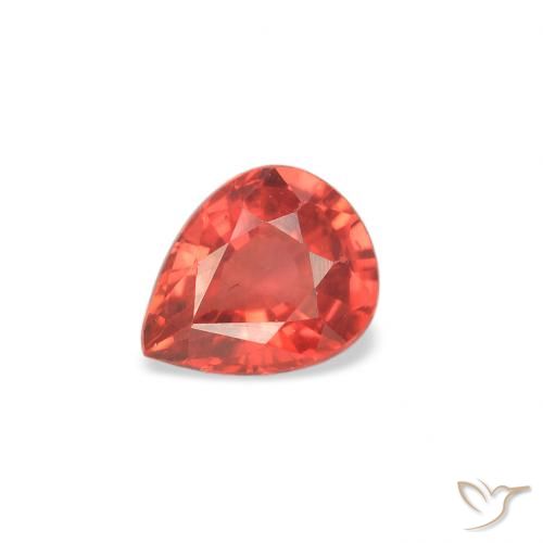 0.42ct 자연스러운 인텐스 레드 사파이어, 배 모양, VS